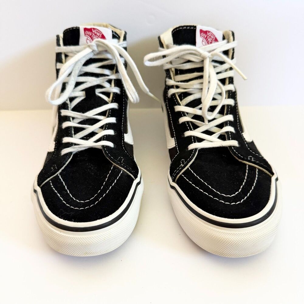 Vans Classic Sk8-Hi Black White High Top Canvas Skate Sneakers 7